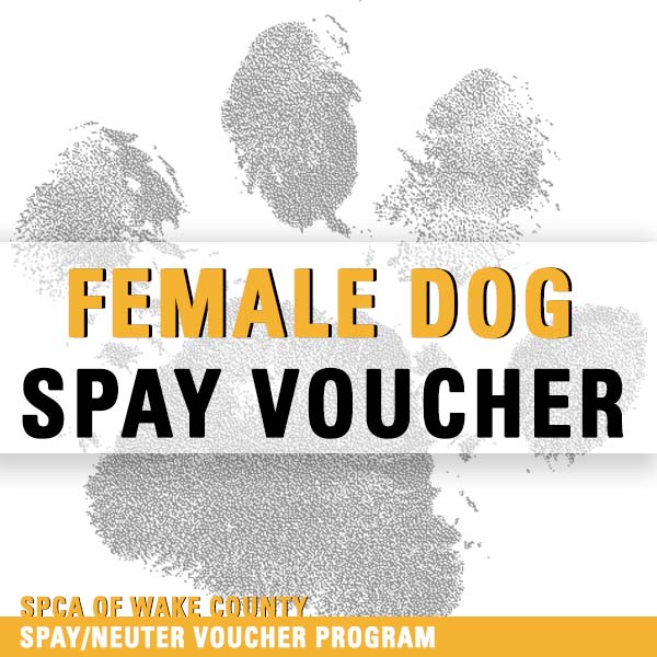 FEMALE DOG SPAY VOUCHER SPCA Wake Spay/Neuter Voucher Program
